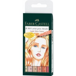 Marcadores Pincel Faber Castell Pit Artist Skin Tones x6