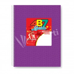 Cuaderno Laprida AB7 Forrado Lila con Espiral 21x27cm 60...