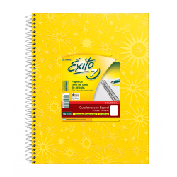 Cuaderno Éxito E7 60 Hojas Rayado Amarillo con Espiral...