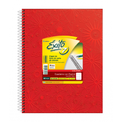 Cuaderno Éxito E7 60 Hojas Rayado Rojo con Espiral 21x27cm