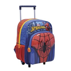 Mochila con Carro Spiderman Relieve 12" Wabro